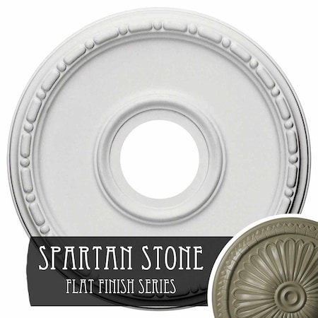 Ekena Millwork Medea Ceiling Medallion (Fits Canopies up to 5 3/8"), 16 1/2"OD x 3 7/8"ID x 1 1/2"P, Spartan Stone CM16MESSF